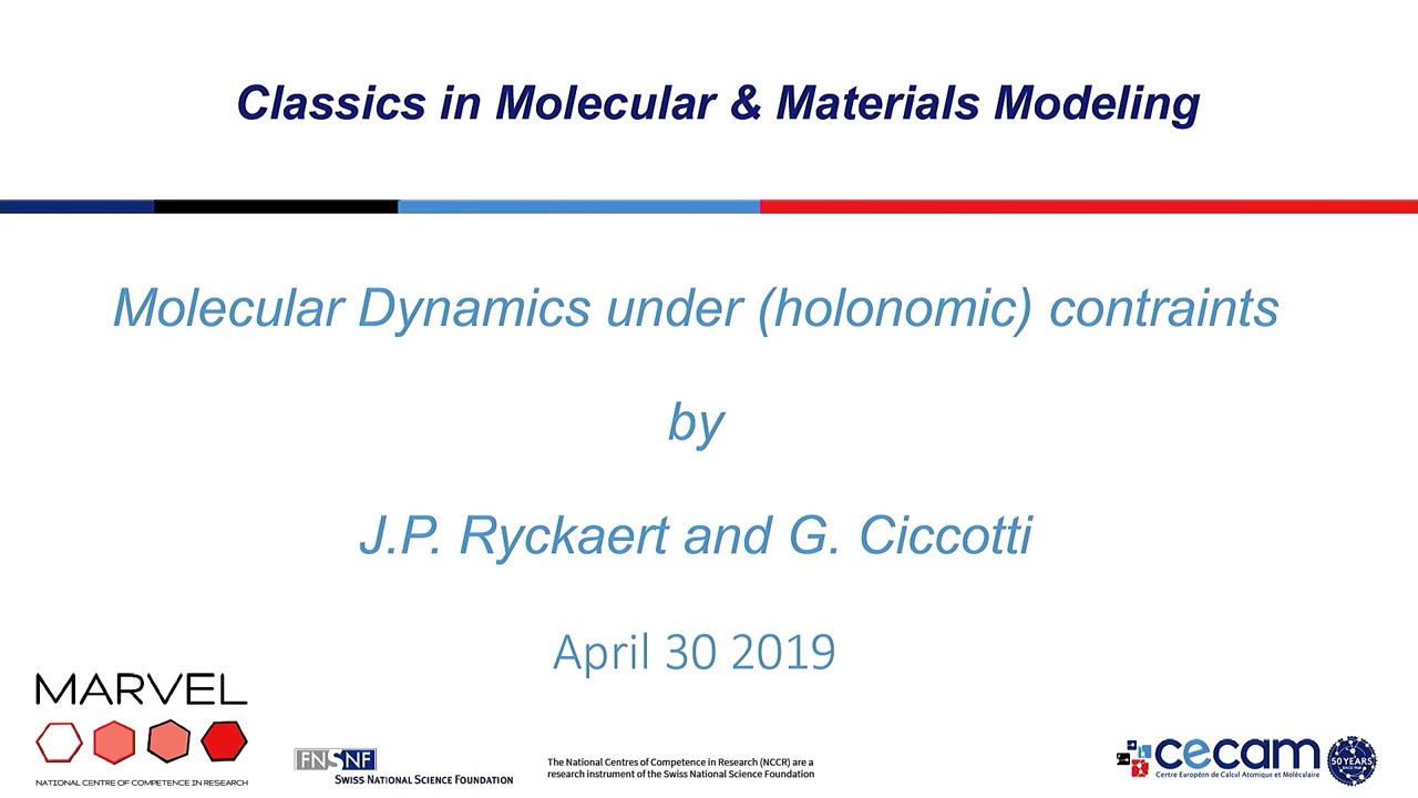 Thumbnail of Molecular dynamics under (holonomic) constraints