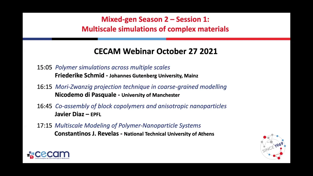 Thumbnail of Session 1: Multiscale simulations of complex materials