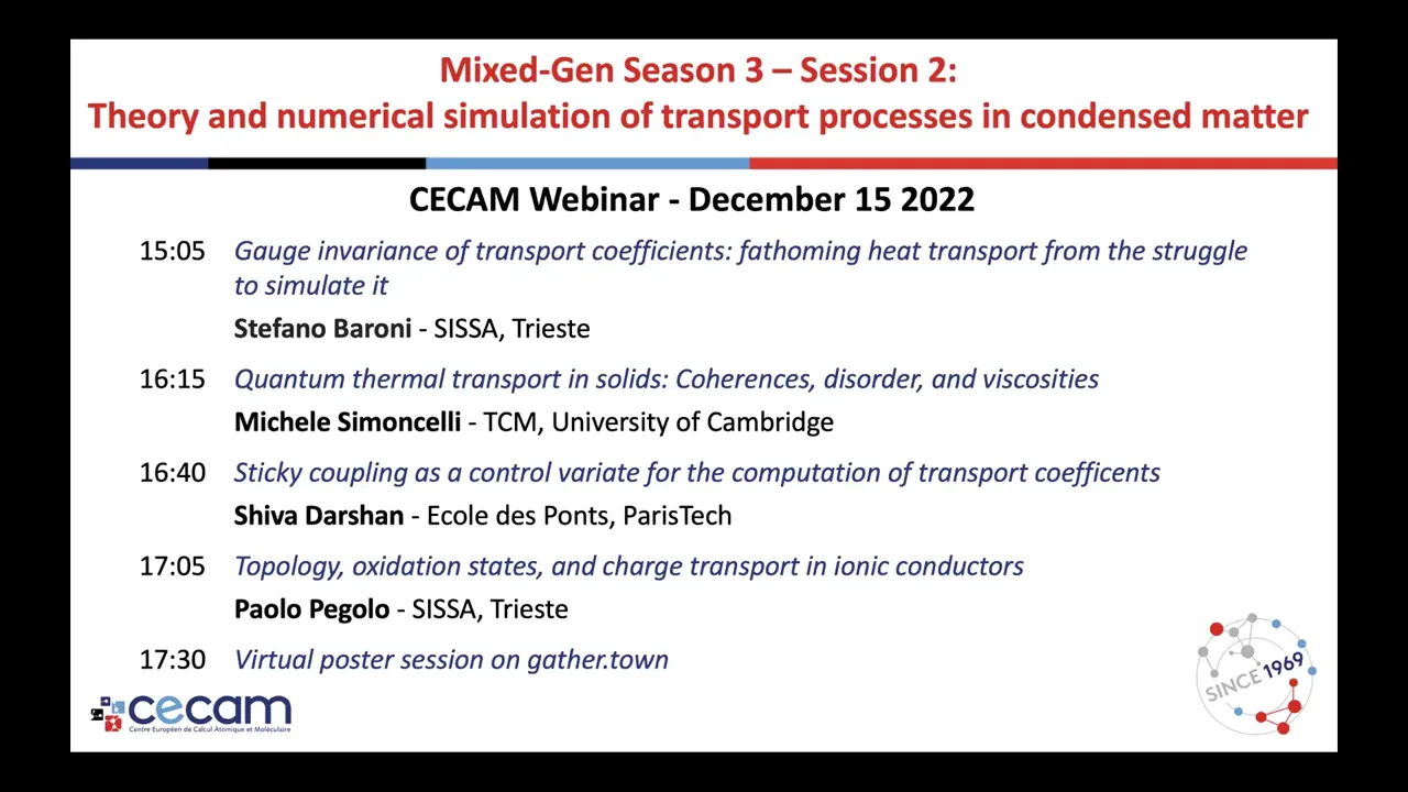 Thumbnail of Session 2: Theory and numerical simulation of transport processes in condensed matter