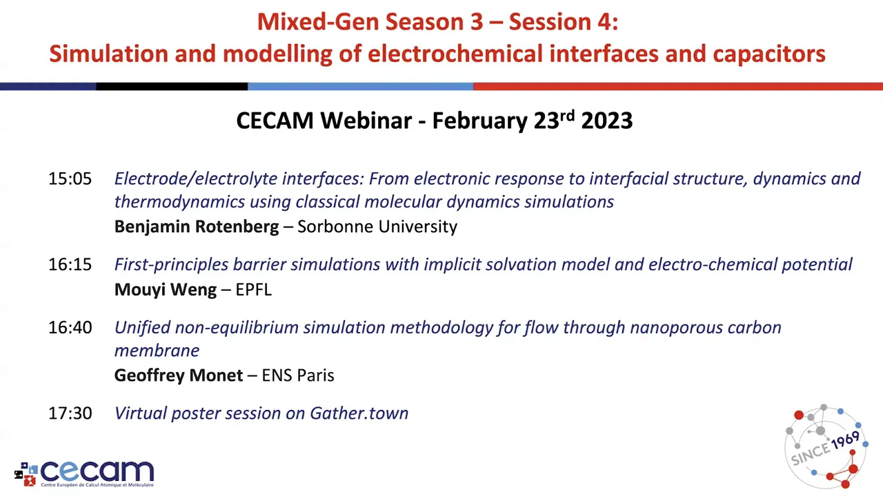 Thumbnail of Session 4: Simulation and modelling of electrochemical interfaces and capacitors