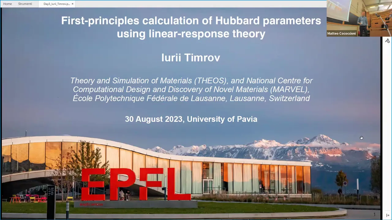 Thumbnail of 3.2 First-principles calculation of Hubbard parameters using linear-response theory