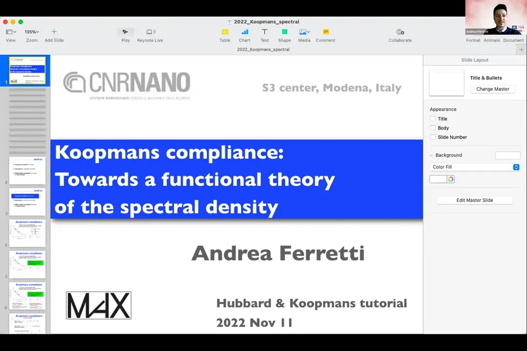 Thumbnail of Koopmans: Connection with the spectral potential - Andrea Ferretti