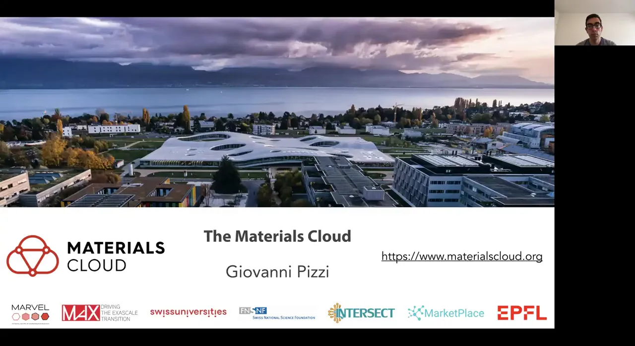 Thumbnail of Giovanni Pizzi gives an introduction to the Materials Cloud, a web platform for open computational science. Together with AiiDA, it forms our Open Science Platform for FAIR data sharing.