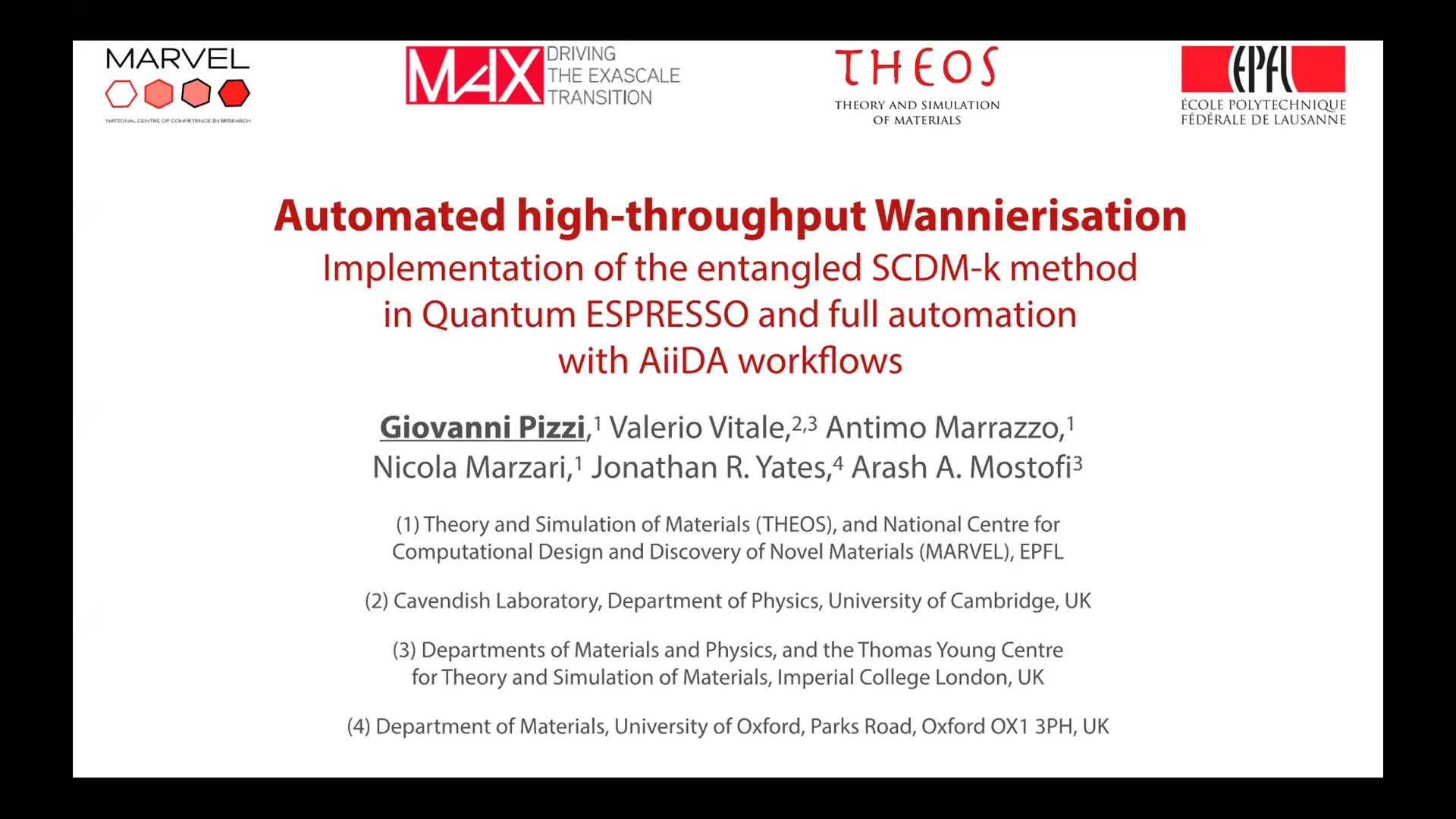 Thumbnail of Automated high-throughput Wannierisation - Giovanni Pizzi