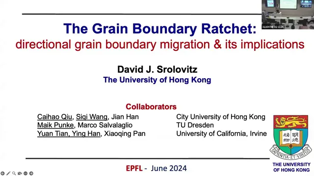 Thumbnail of David Srolovitz: Grain boundaries are natural Brownian ratchets: directional GB anisotropy.