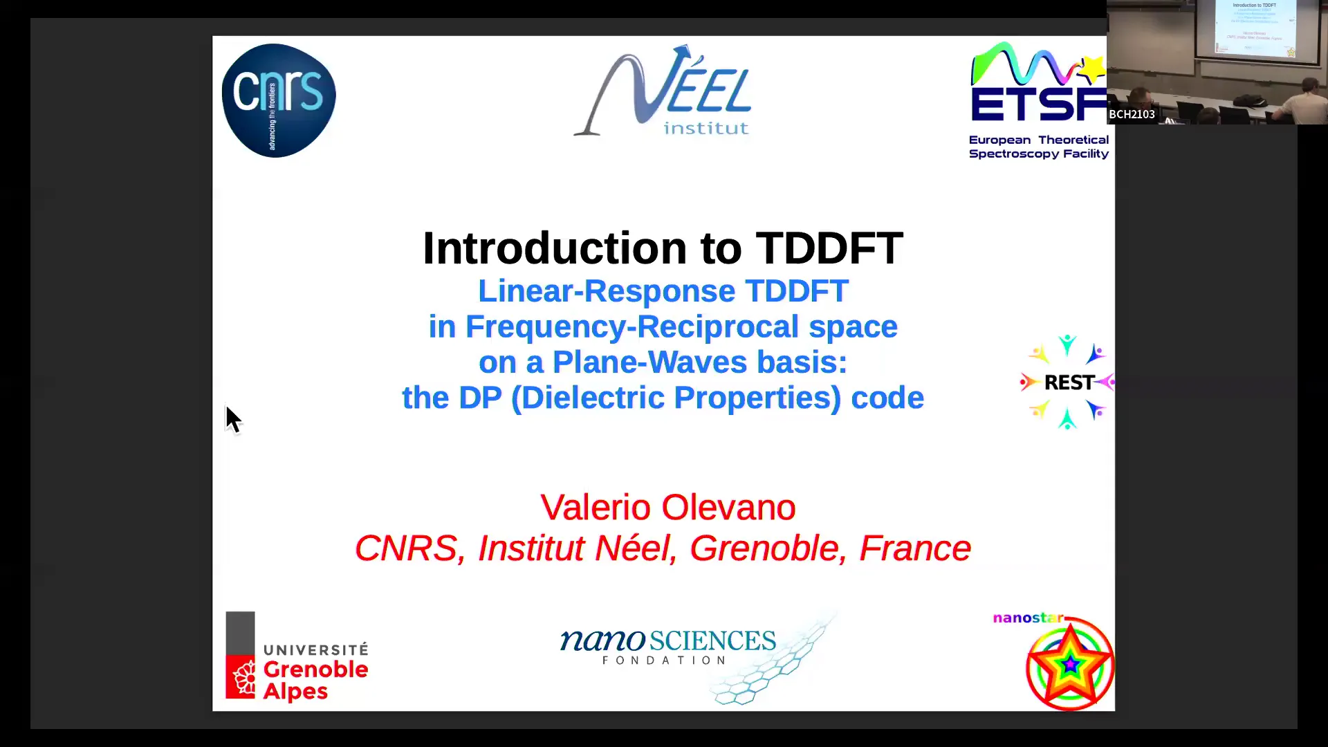 Thumbnail of DAY 2_Time-Dependent DFT and Linear response TDDFT (Valerio Olevano)